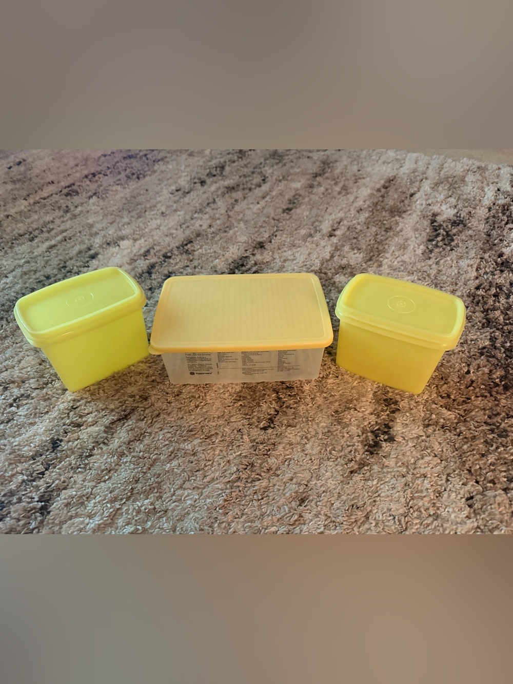 Tupperware Yellow Food Storage Container Trio